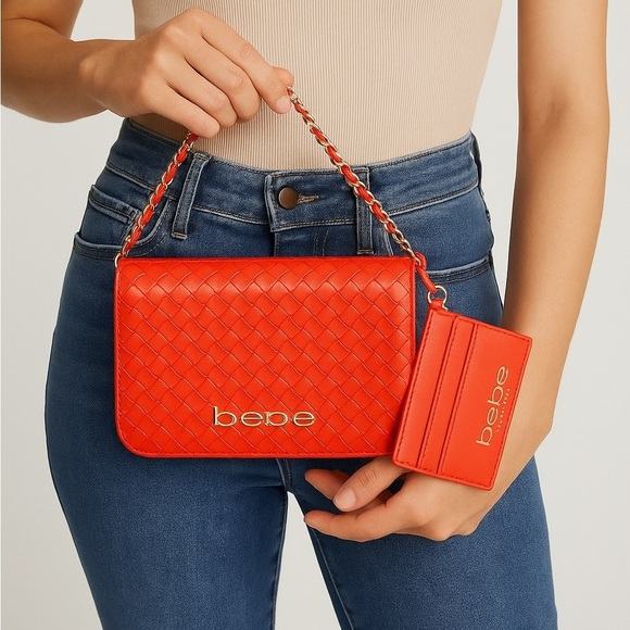 bebe Handbags - NWT-Bebe Vibrant Corra Mini Woven Bag